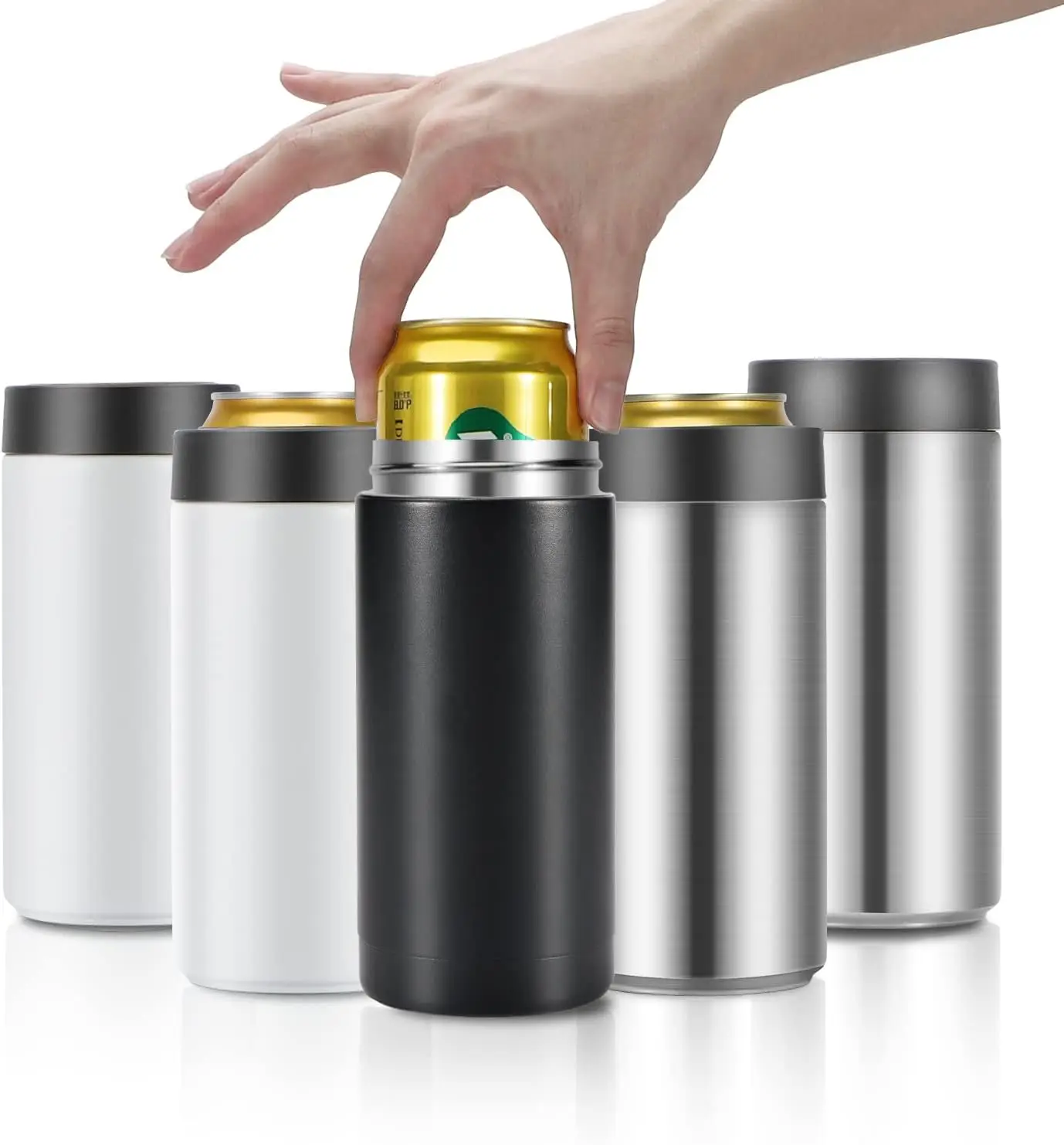 Customized 4 In 1 Sublimation Blank 16oz Vacuum Beer Can Cooler