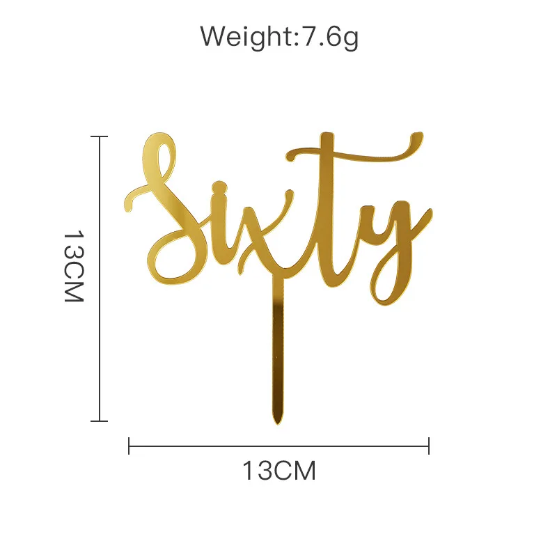 age number  Happy Anniversary Birthday Cake decoration  Vertical Gold ten fifty sixty ninety seventy forty eighty cake toppers