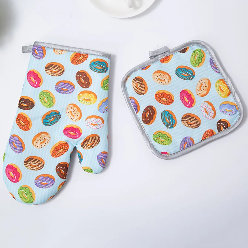 Wholesale Sublimation Heat resistant Kitchen Custom Oven Mitts and Pot Holders Sets