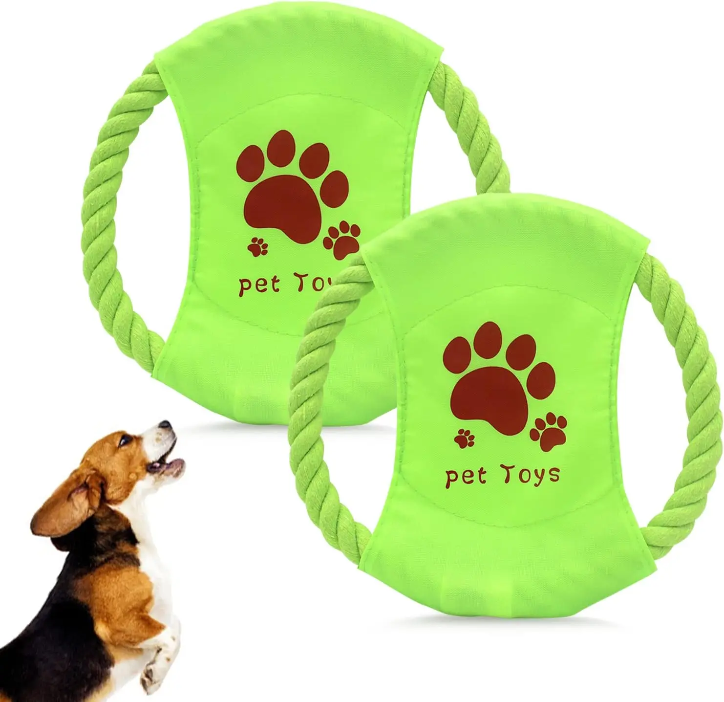 Flying OEM Custom logo Dog Training Interactive frisbeed soft Fiber cotton flying rope ring frisbeed for dog