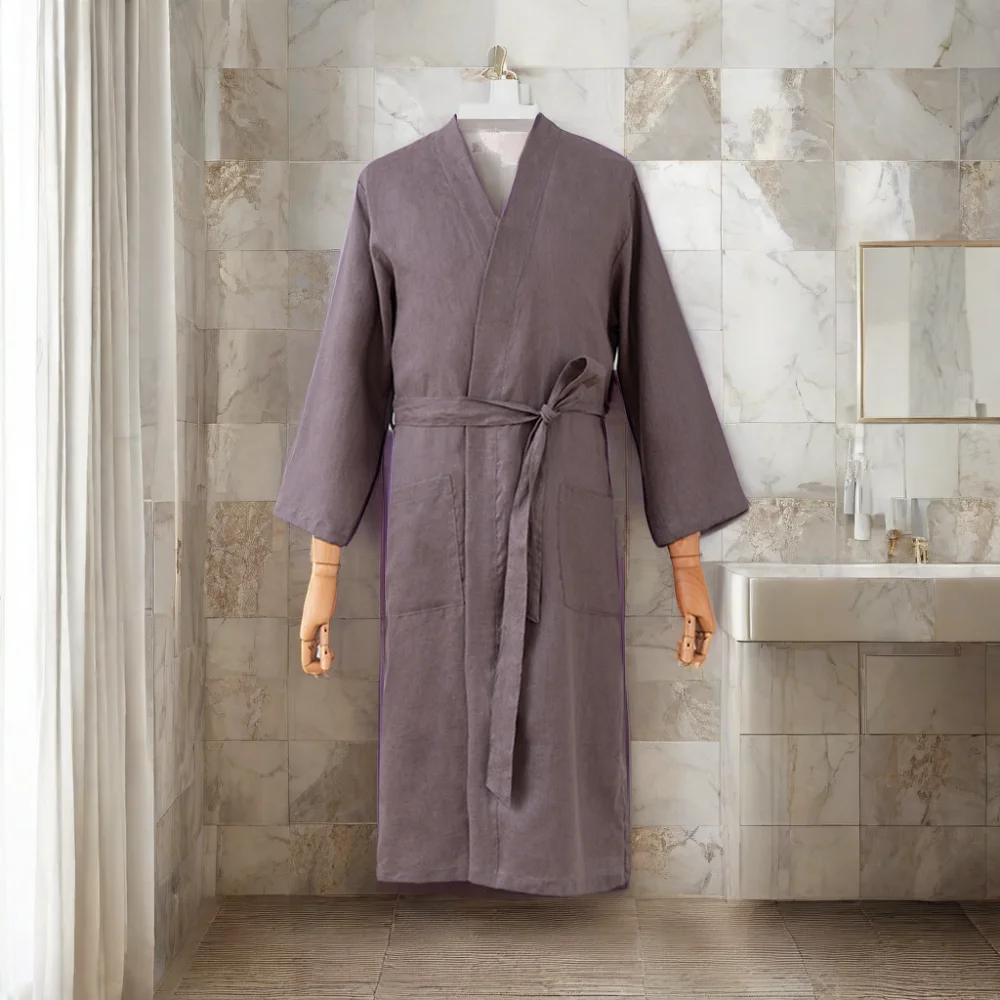 Hot Selling New Arrival Four Seasons Spa Cotton Linen Hotel Bathrobe Home Clothes Pajamas Men And Women Couples Kimono Style