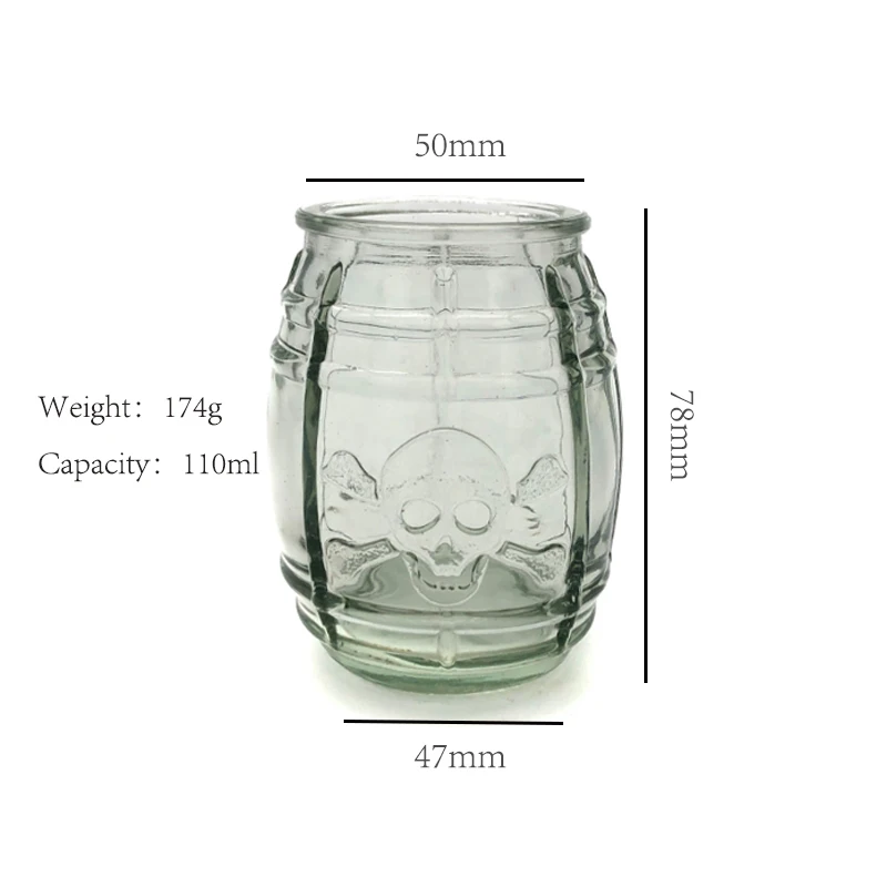 110ml Vintage Pirate Shot Glass Whisky Glass Cups for bar and Party Use Drinking Cup