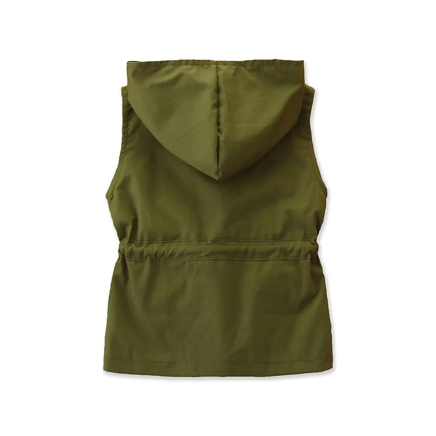 Осенний Лидер продаж, детский жилет, куртка без рукавов с капюшоном в японском и корейском стиле для девочек, Трендовое пальто