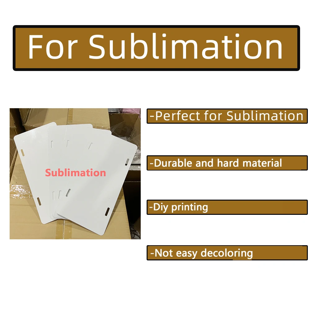 US warehouse wholesale sublimation license plate blank 12'x 6'x 0.025' Aluminum Printing Heat Transfer Car Plates
