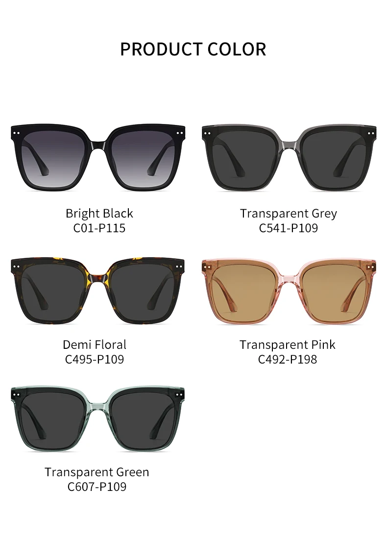 TR polarized sunglasses Large frame  acetate needle arms sunglasses