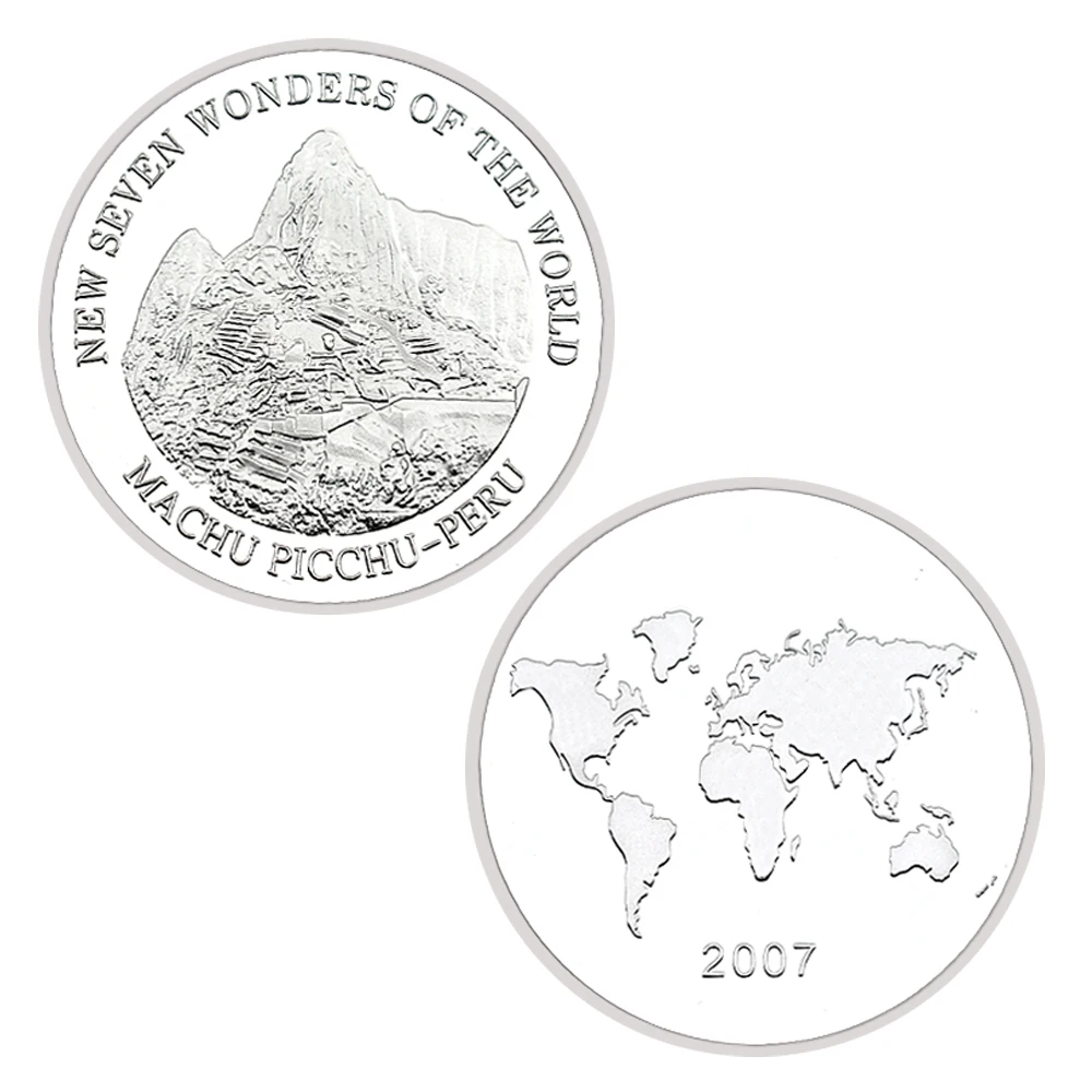 The Seven Wonders of The World Silver Plated Metal Commemorative Coins Collect Medals