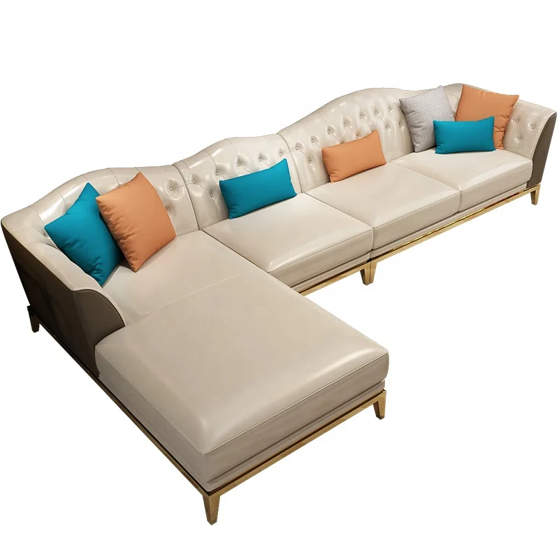 Modern and luxury  Furniture concern sofa light luxury leather modern furniture sofa  Living Room Combination Sofa