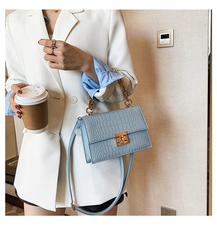 
Factory Wholesale 2021 Multi color Square Purse Golden Chain Shoulder Messenger bag Women handbags 