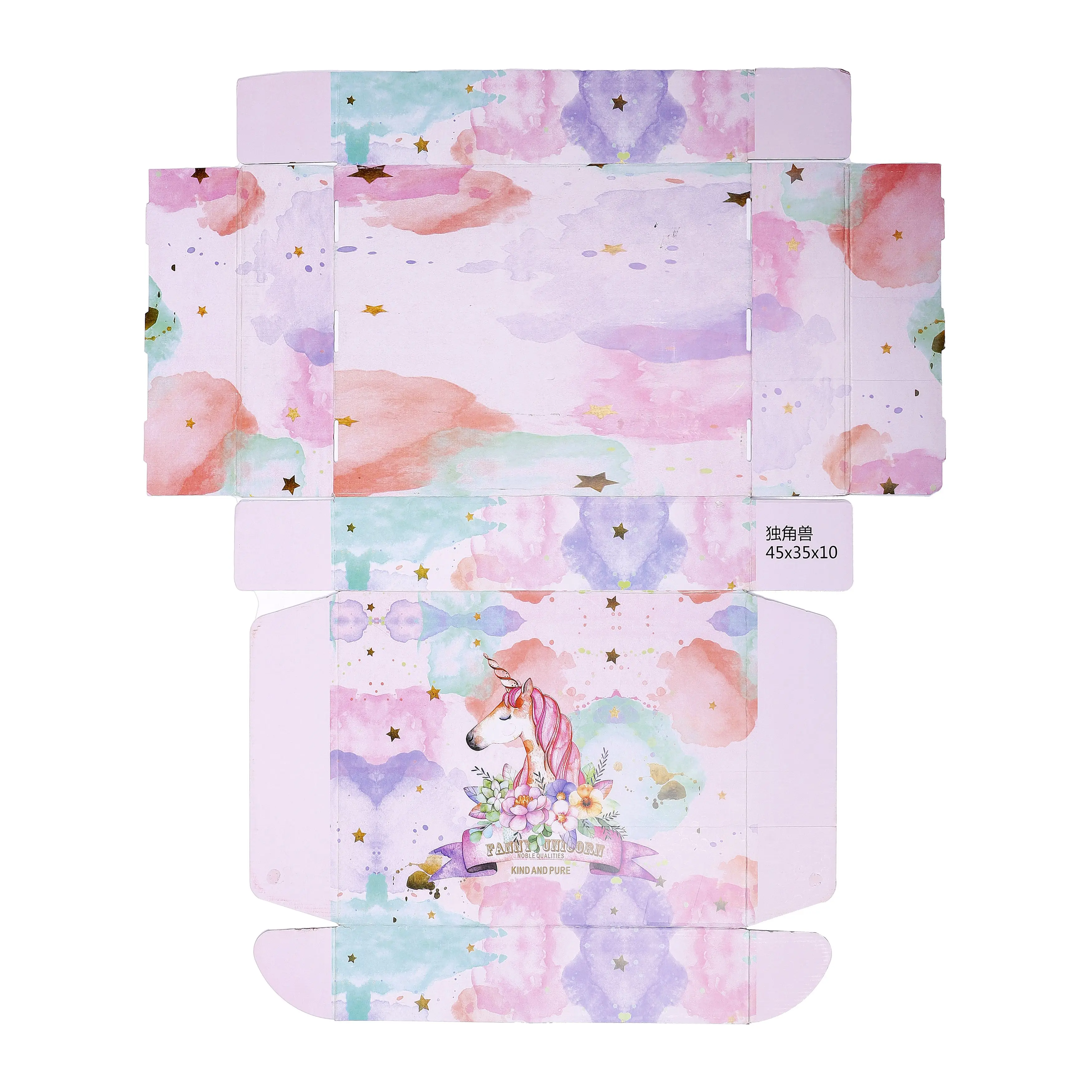 
AP35 unicorn folding wholesale printed cardboard wedding bridesmaid clothes custom luxury gift beauty paper box 