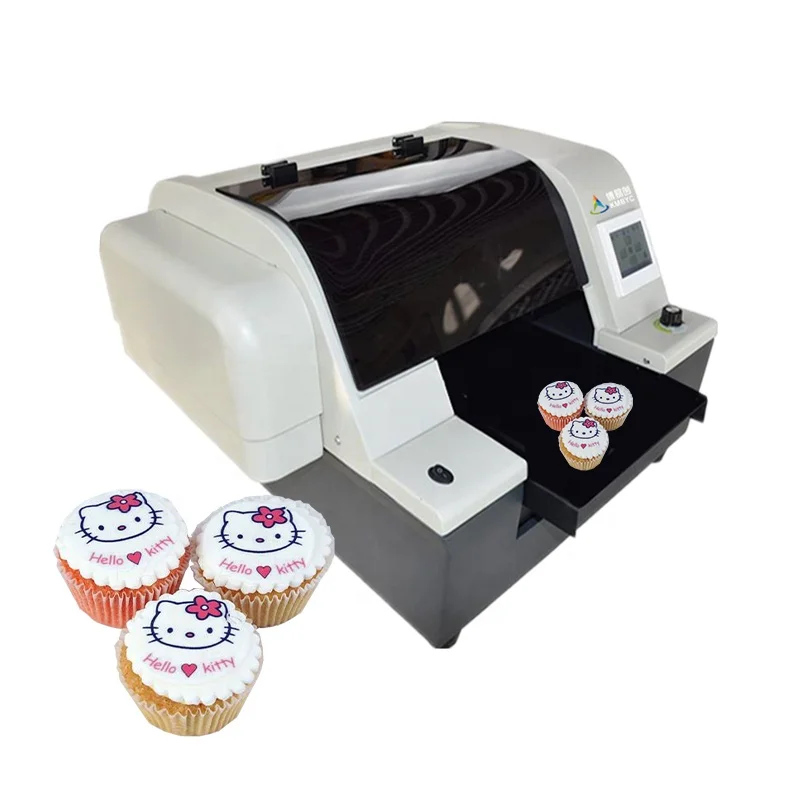 Automatic Digital Color Cake Printer A4 A3 Size Printing on Food Machine 6 Color Edible Ink Coffee