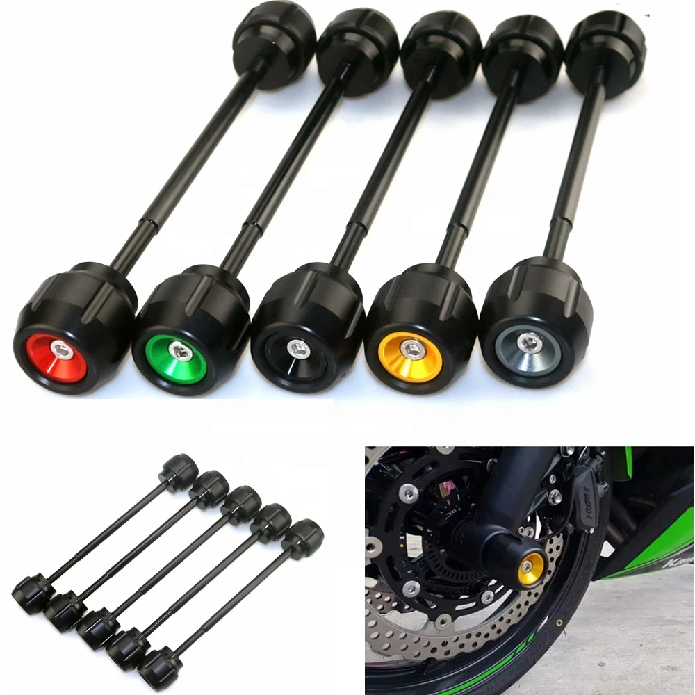 Motorcycle Front CNC Wheel Axis Fork Crash Protection Slider Stand Screw For KAWASAKI Z900 2017 2018 2019
