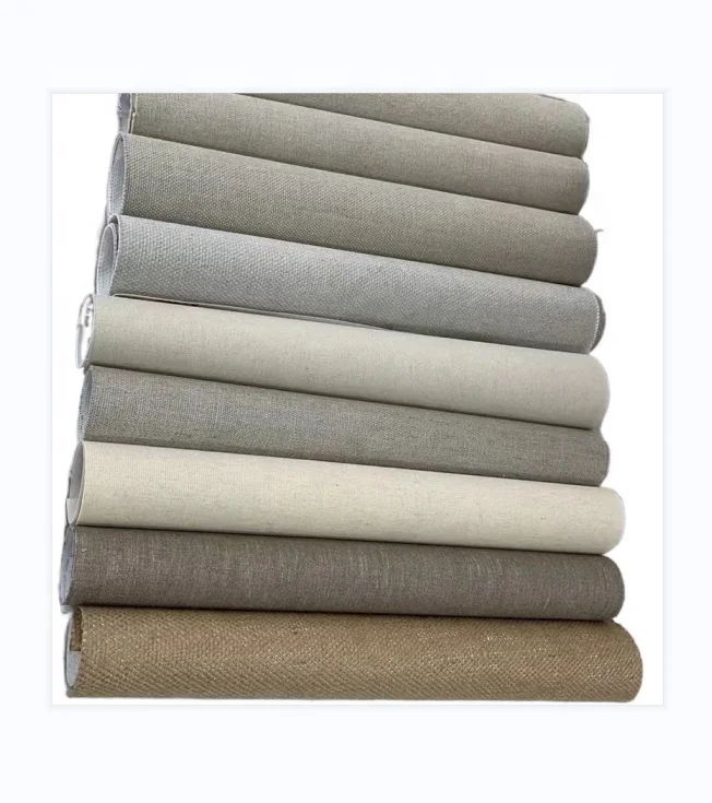 Waterproof Jute Woven Coarse Texture Fabric Art Handmade Canvas Fabric Oil Hand Painting Roll