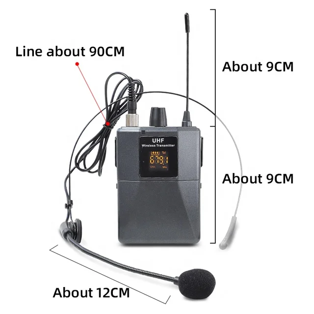 UHF professional headset headphone with wireless microphones systems karaoke