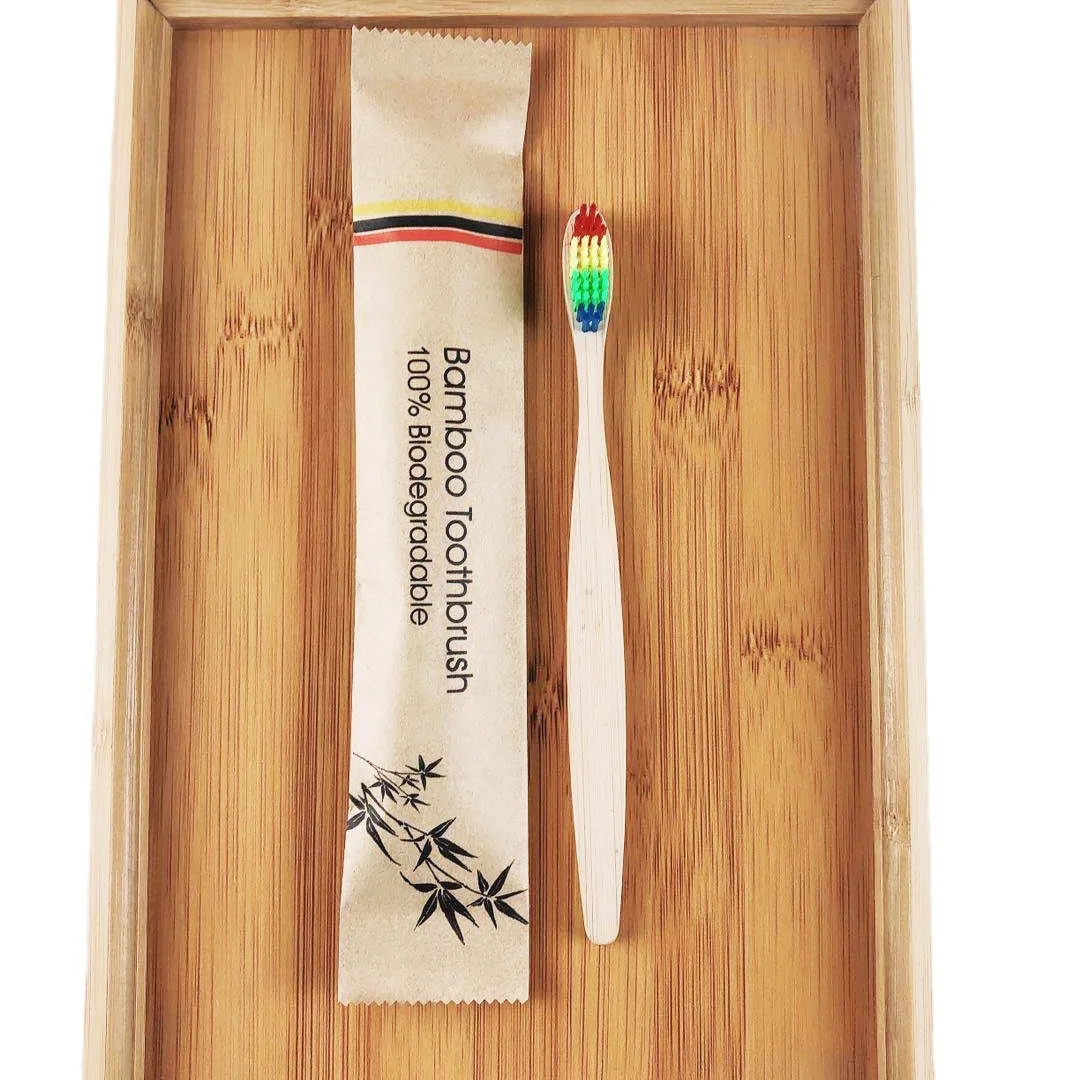 Бамбуковая зубная щетка 100% переработанная биоразлагаемая Экологически чистая бамбуковая трубка для путешествий