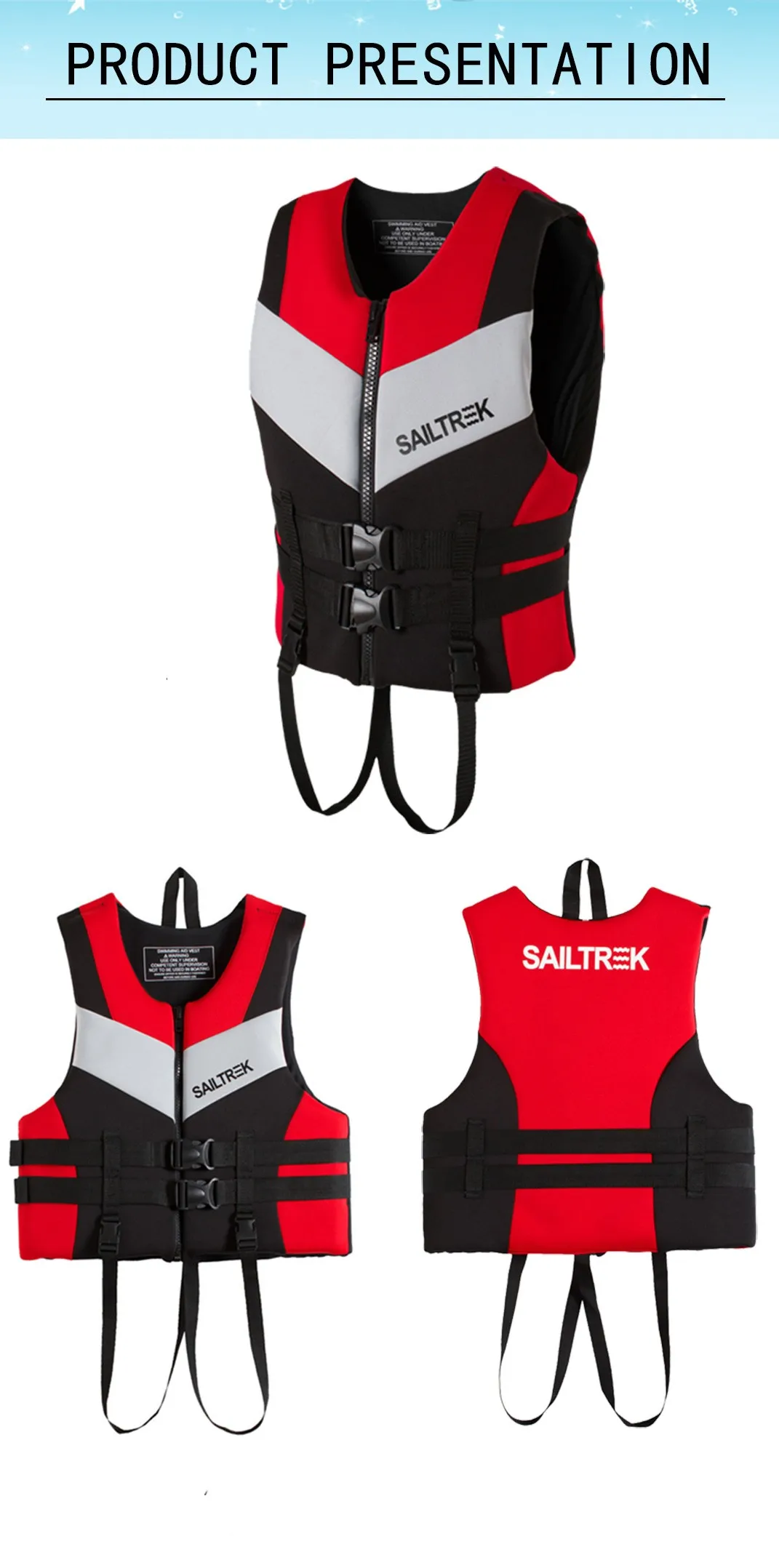 water sport Life vest  Watersports Adults Neoprene PVC Foam Life Vest