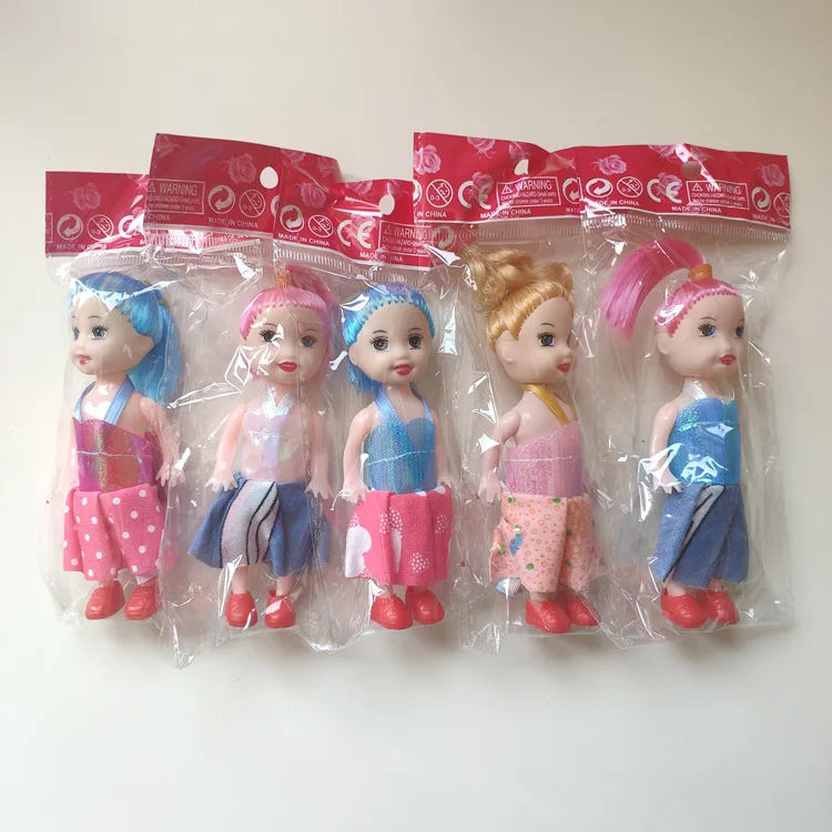 Factory Wholesale Cheap Price 10cm Cute Doll  Girl with Dress Doll For Girls Gifts Doll Accessories