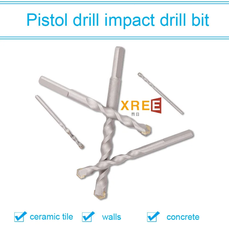 Hot selling pistol drill impact drill bit concrete cement wall alloy tungsten steel ceramic tile triangular handle