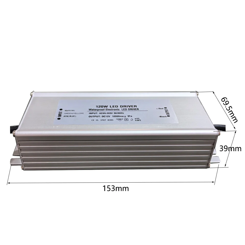 AC-DC 12V10A коммерческий драйвер IP68 DC12v 24v постоянное напряжение 120W 150W Водонепроницаемый источник питания для наружного светодиодного освещения 07