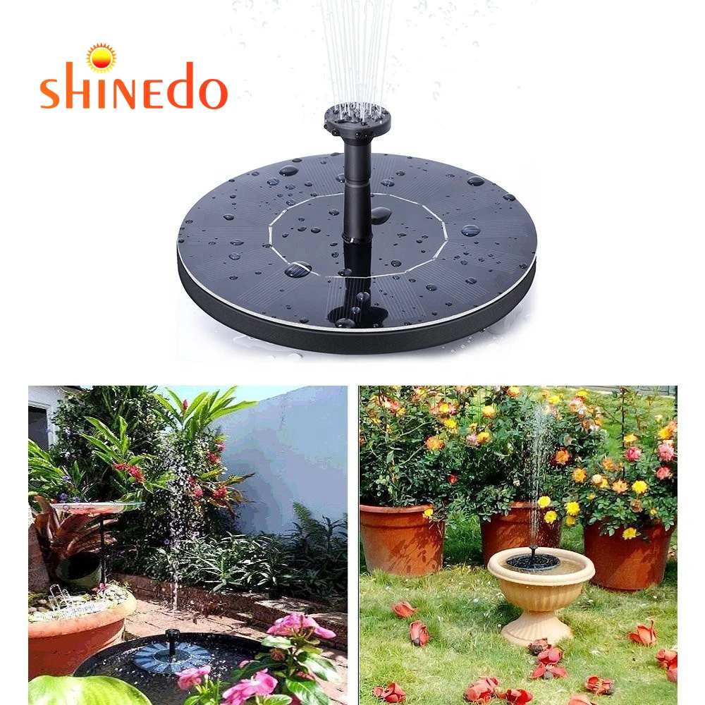 Solar Powered Low Garden Water Jet Fountain for Pool Lake Birdbath Pump Plastic Spray Ornaments
