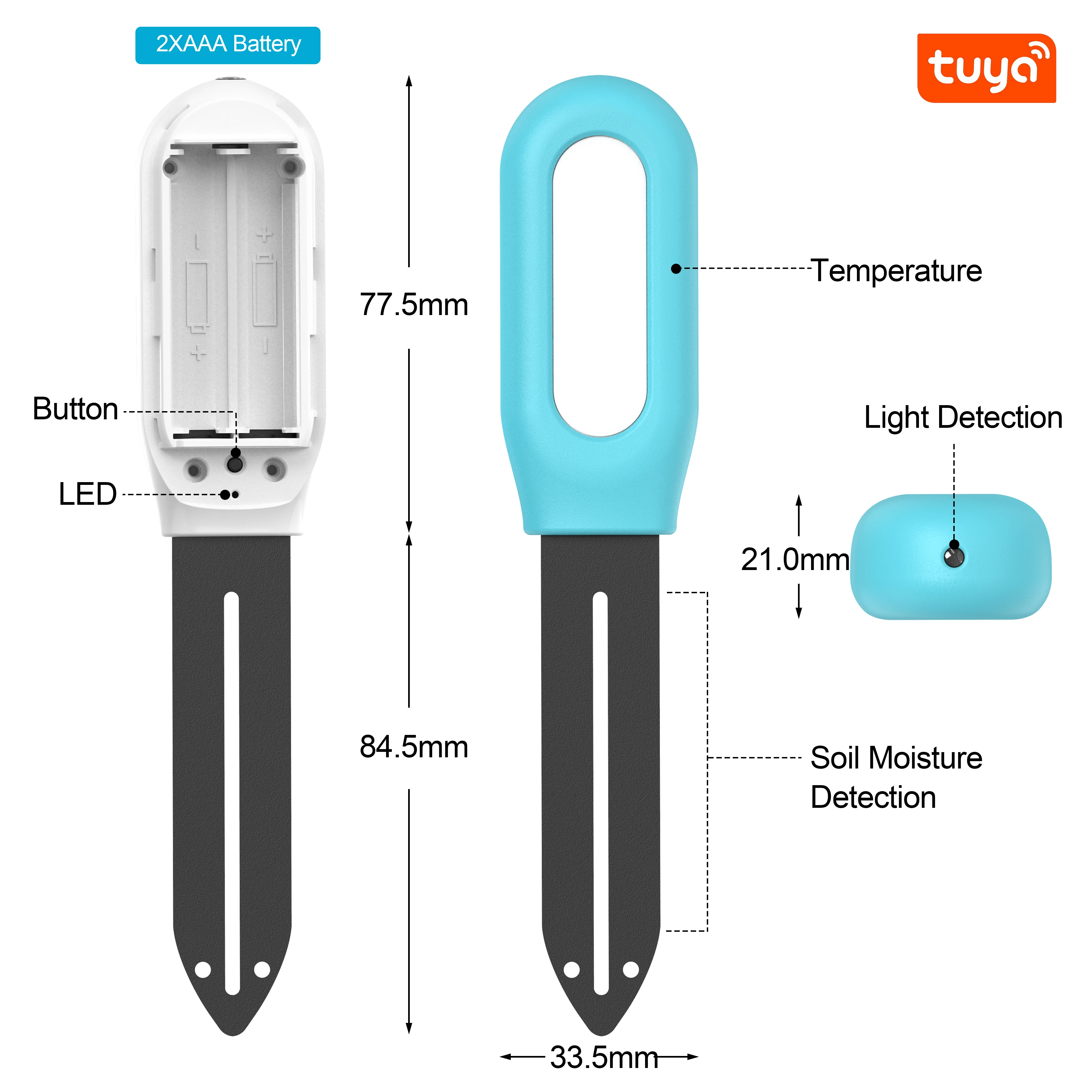Intelligent earth monitoring Detector Garden flower pots humidity & temperature tester BLE smart soil moisture sensor
