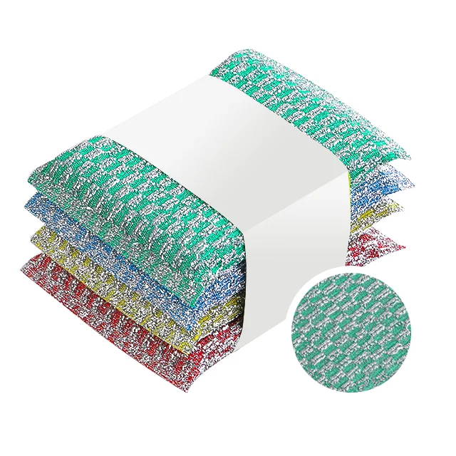 Custom Kitchen Cleaning Sponge Non-Scratch Heavy Duty Stainless Steel Wire Mesh Sponge Scouring Pad Sponges For Dishes