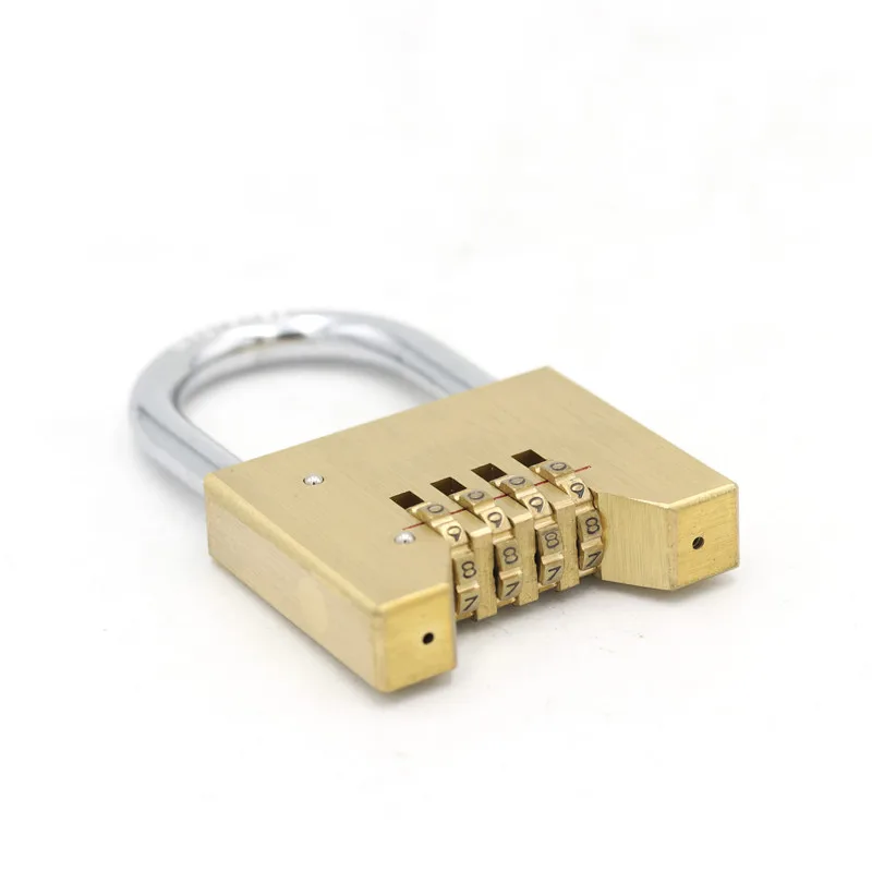
High quality low price luggage travel square polishing surface brass digital code padlock 4 digit combination padlock 