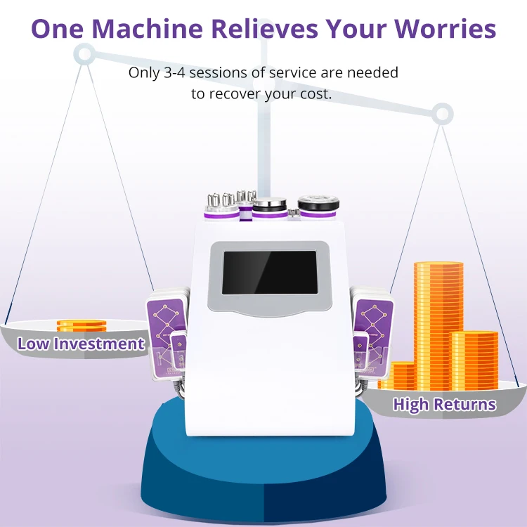 6In 1 Cavitation 2.0  40K Vacuum Weight Loss Radio Frequency Slim Vacuum Cavitation System Beauty Machine