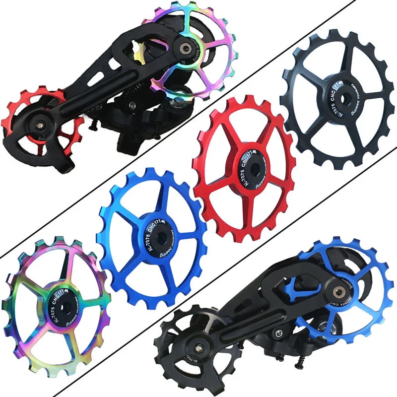 Guide Roller Idler, Ceramic Jockey Wheel Bearing Pulley 10T/11T Bicycle Tension Rear Derailleur for Road Mountain Bike