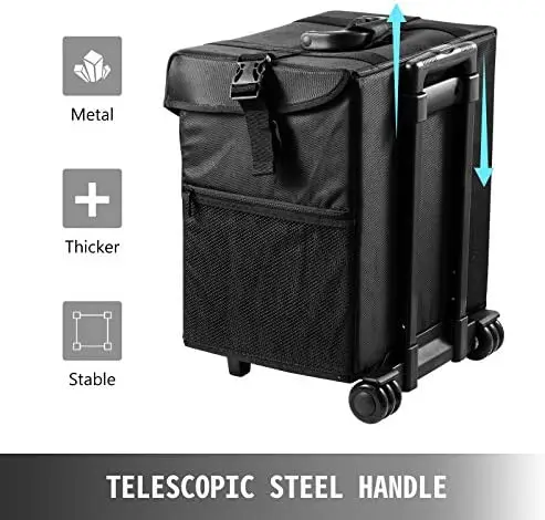 2 in 1 professional nylon makeup beauty cosmetic jewelry artist nail polish case rolling zipper trolley travel train suitcase