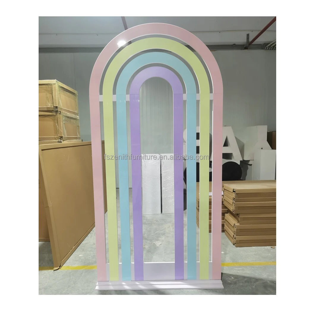 Event decor acrylic rainbow back drop panel balloon stand wedding arch backdrop