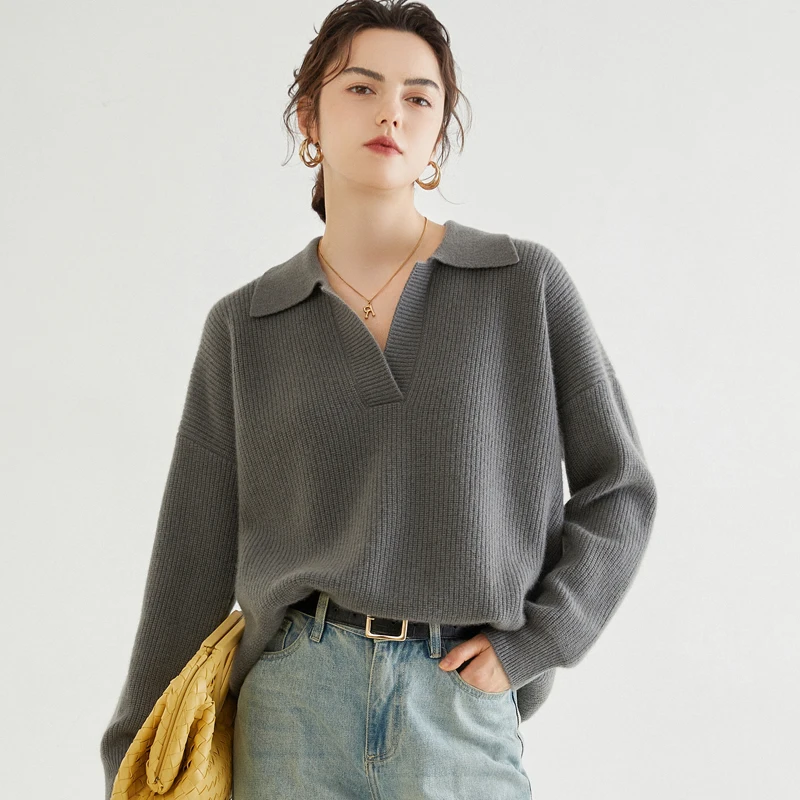 2022 new crew neck Cashmere Womens oversize Sweater solid 100%cashmere sweater