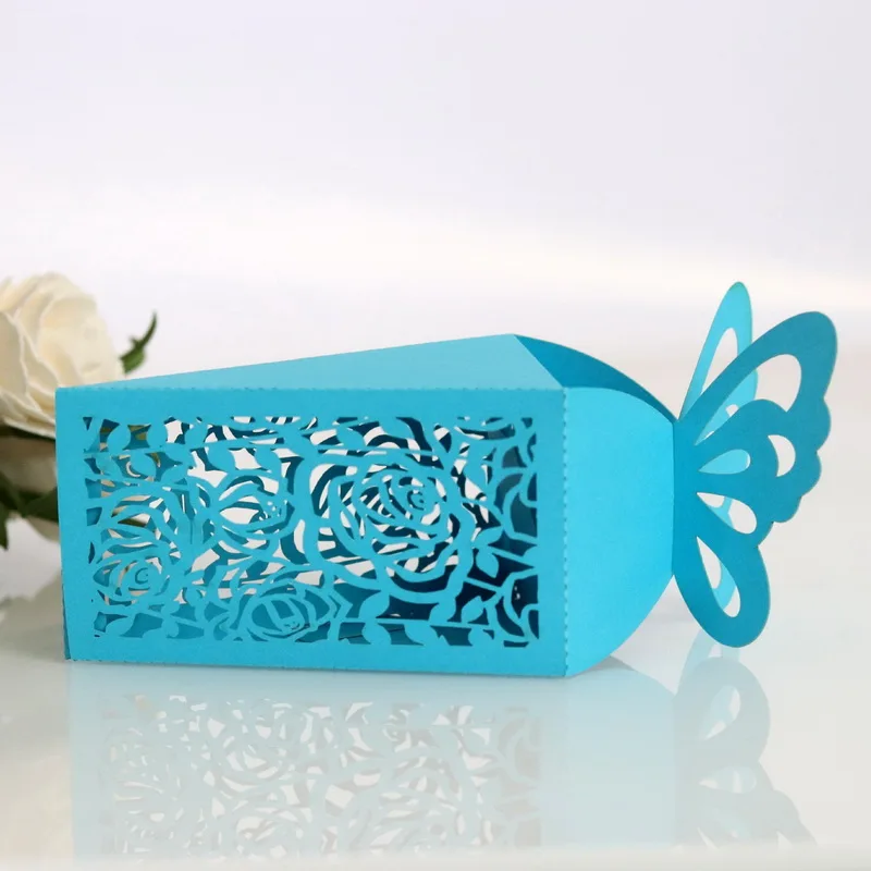 Triangle Laser Cut Butterfly Wholesale Sweet Box Paper Chocolate Candy Gift Box
