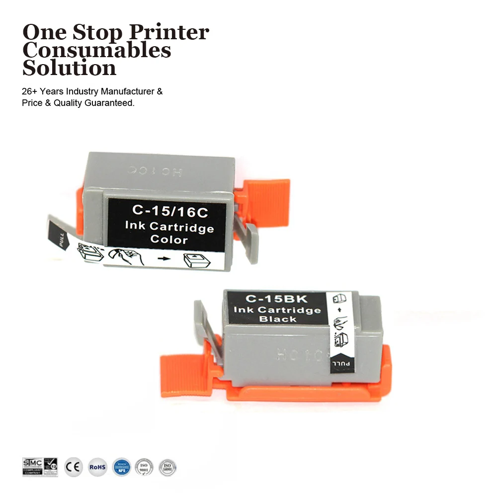 INK-POWER BCI-15BK BCI-15C BCI-16C Premium Compatible Color Inkjet Ink Cartridge for Canon PIXMA iP90 mini220 Printer