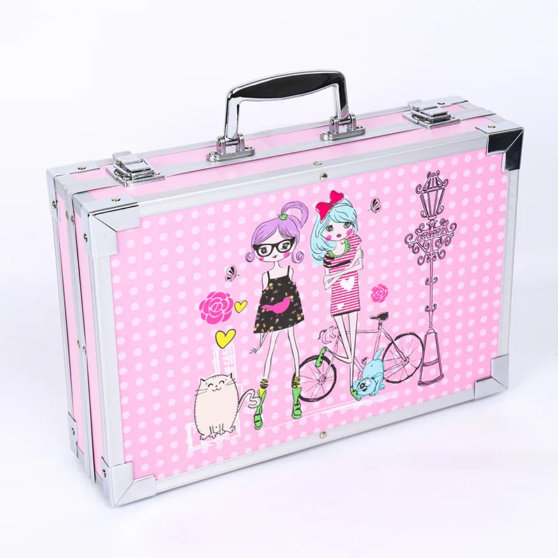 Прямая Продажа с фабрики детские школьные принадлежности 145 шт. набор из алюминиевых коробок для рисования кисти раскраски наборы