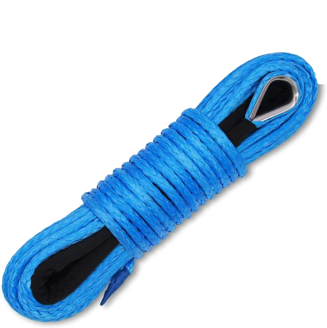 Synthetic winch rope with hook 25500 pounds rescue cable card winch rope synthetic rope rescue cable black