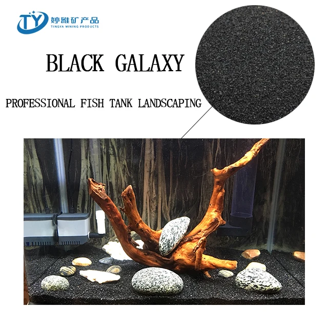 Decoration Black Color Gravels Marine Aquarium Substrate Fine Silica Sands in Fish Tank Landscaping Sand