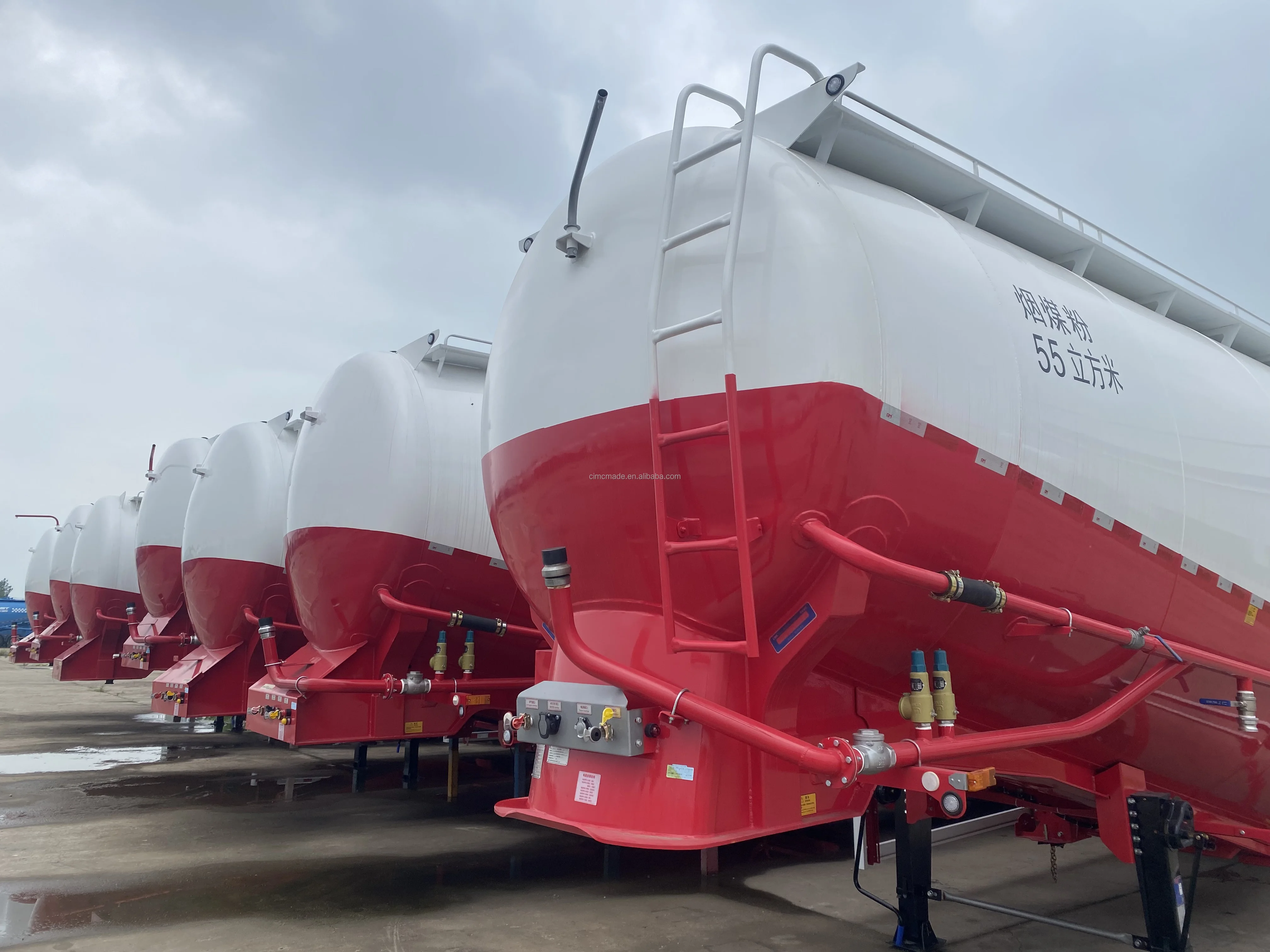 CIMC Iron Steel Material Three Axles V type 40 50 60 Ton For Sale Dry Fly Ash Powder Bulk Cement Tanker Semi Truck Trailer