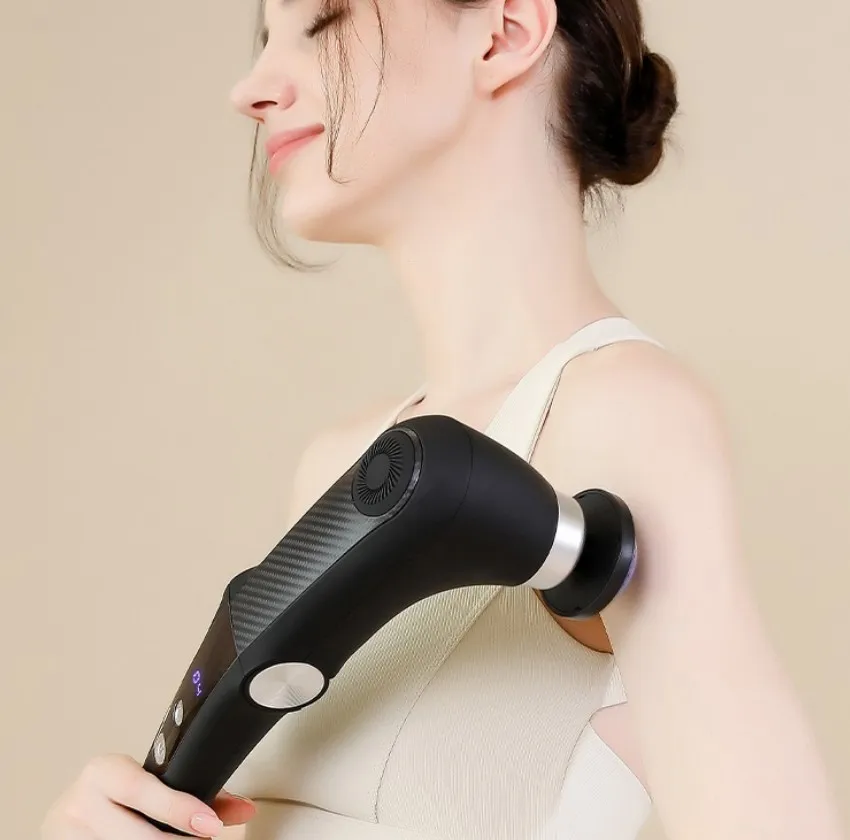 9 Speeds Sports Body Pressure Sensor Deep Tissue Muscle Massage Gun with Heat and Cold Head