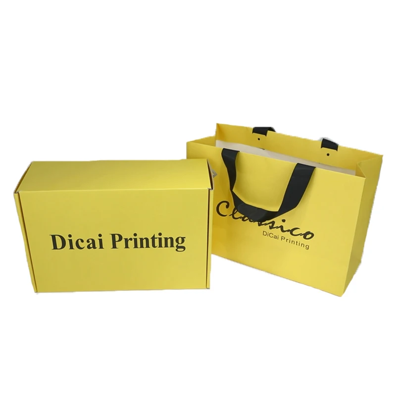 
Wholesale Custom Hot Stamping Logo Clothing Packaging Box With Ribbon Handle Lxury Gift Box And Bag Set 
