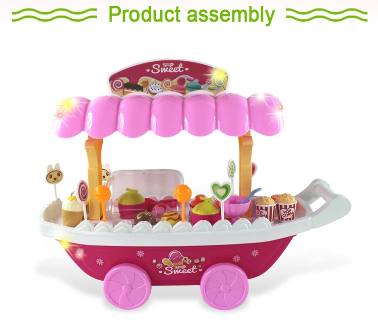 Sweety and Fun Trolly Cart Pretend Toy Ice cream & Candy Shop With Music For Kid Aliexpress Top Seller