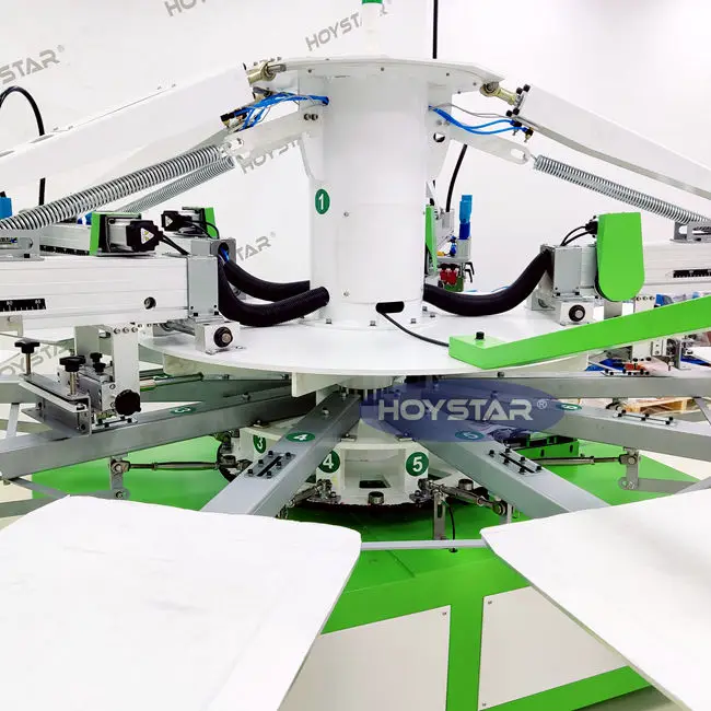 automatic rotary screen printing machine for t shirts nonwoven bags textile serigraphic 4 colors garment silkscreen automatic