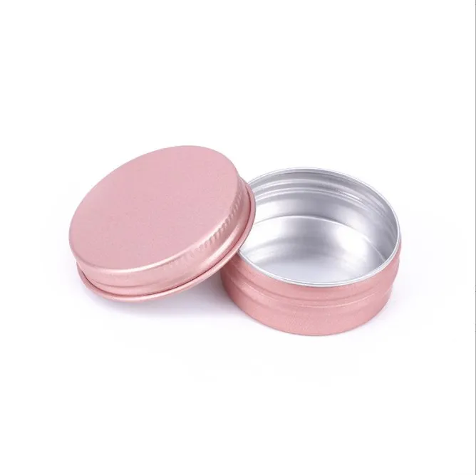 15g 15ml Rose gold thread small aluminum box Small round tin boxes storage Metal Aluminum Sealed Cans Lip Balm Ointment