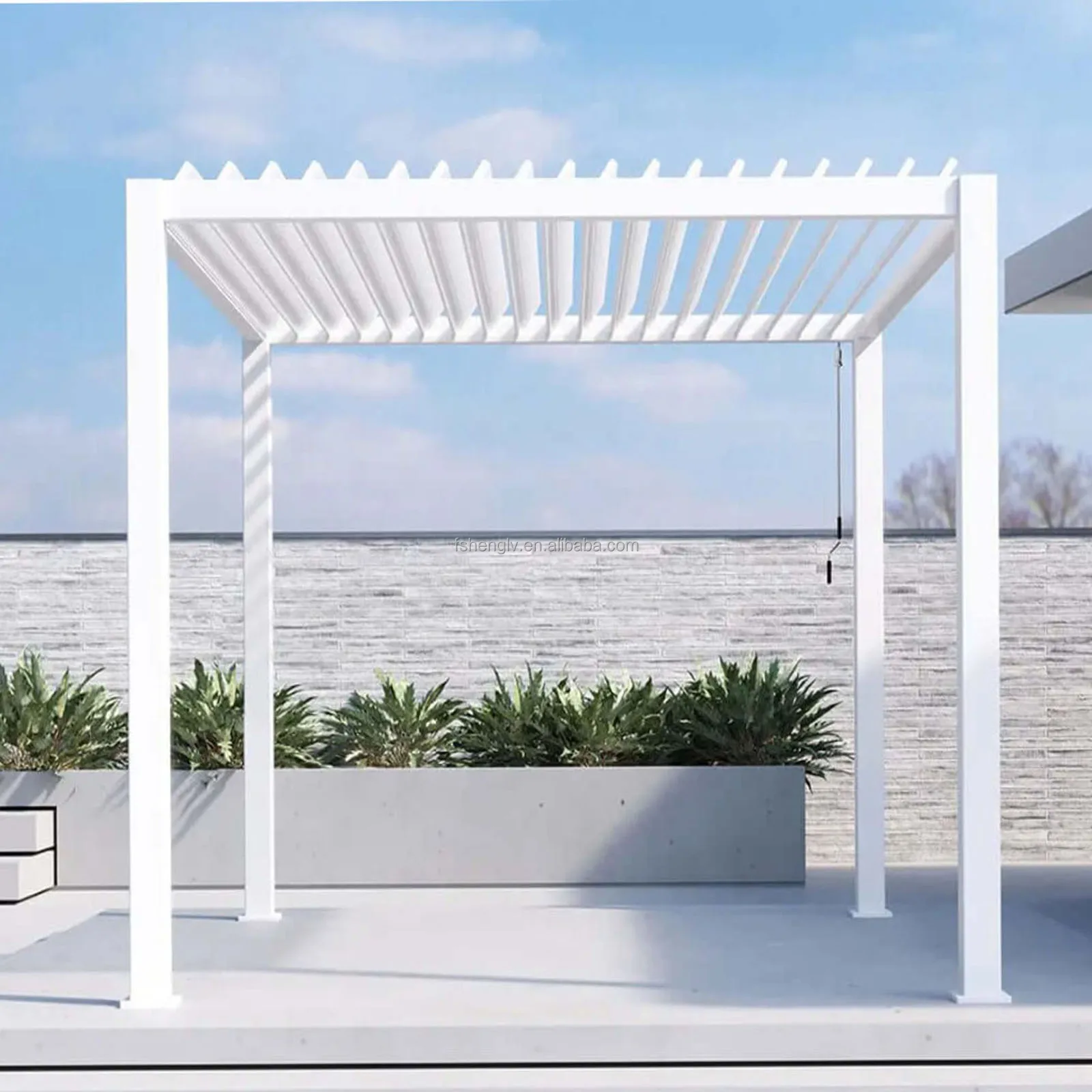 Black and white strip gazebo aluminium electric roof pergola camping screen heavy duty pop up antivento modular gazebo