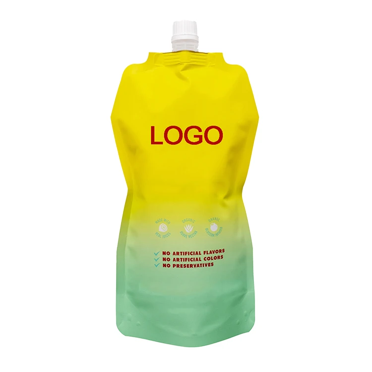 Custom Printed Jelly Beverage Juice Travel Beverage Alcohol Liquid Packaging Wine Drink Liquid Spout Pouch Bag