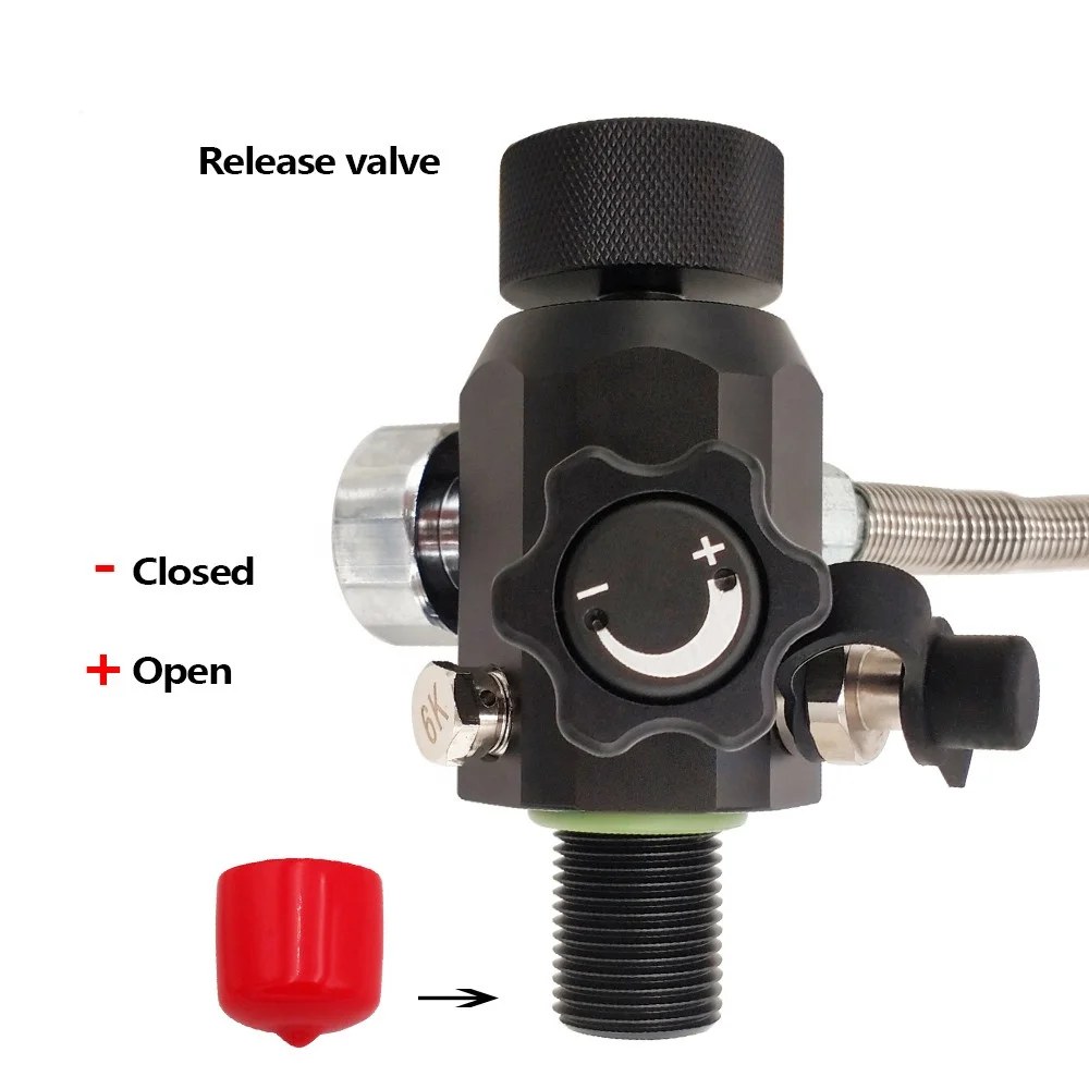 M18x1.5 Thread Co2  Charging Valve Air Filling Station  Adapter With 6000psi Gauge and Reinforced Hose