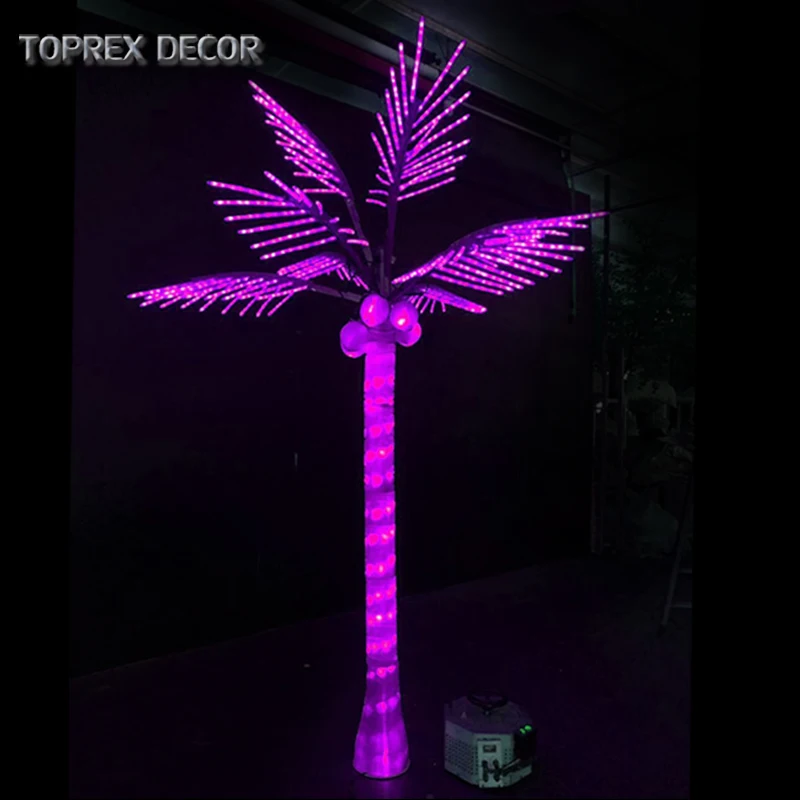 Realistic Artificial Natural Looking 3m RGB Color Changing LED Lighted Coconut Palm Tree Light