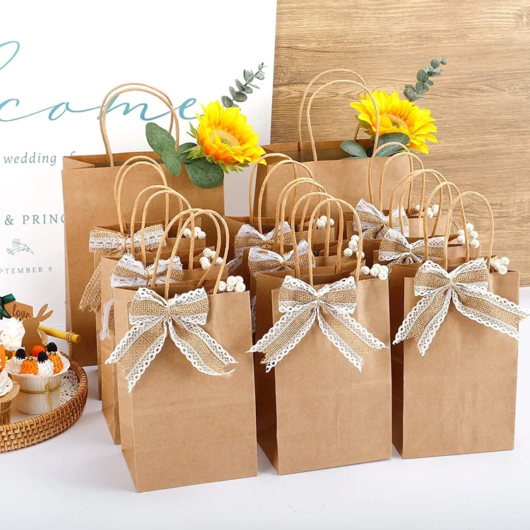 Wholesale Design Shopping Food Packing Sacchetto Di Carta Kraft Paper Bags in Stock with Handles Bulk