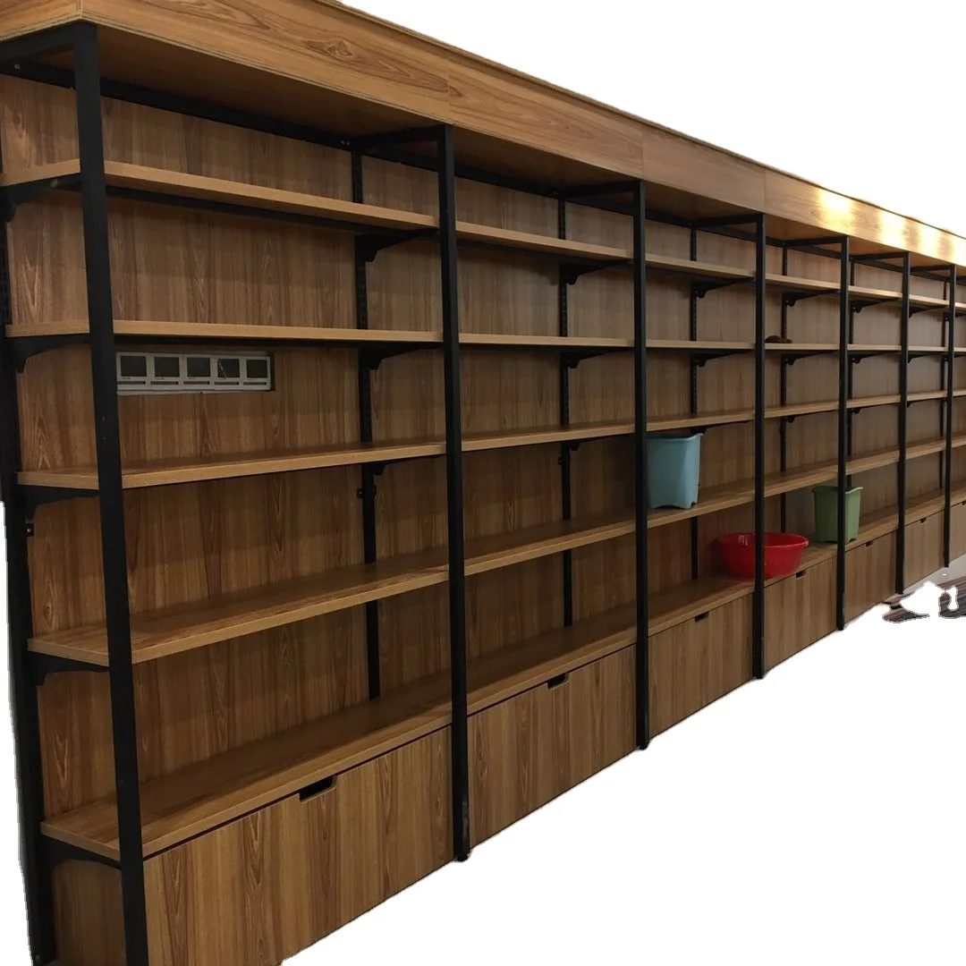 Supermarket wood gondola shelving,retail shop design gondola shelf,customized gondola rack