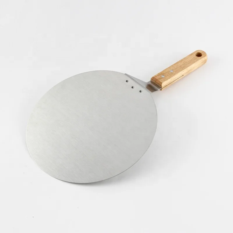 Professional Pizza Tools Shovel Stainless Steel Pizza Peel Shovel with Rubber wooden Handle