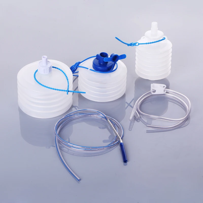 Closed Wound Drainage System Spring Reservoir with Trocar Adapter Kit and Silicone Drain